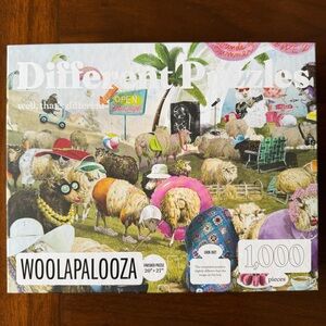 Different Puzzles "Woolapalooza" 1000-Piece Jigsaw Puzzle - Colorful Sheep Scene